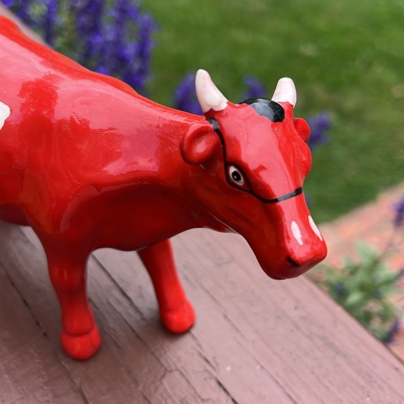 Ks Collections Red number 7 Cow Figurine - Picture 5 of 10